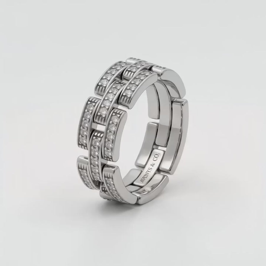 Connected Pave Ring - on White Gold — WEB product video