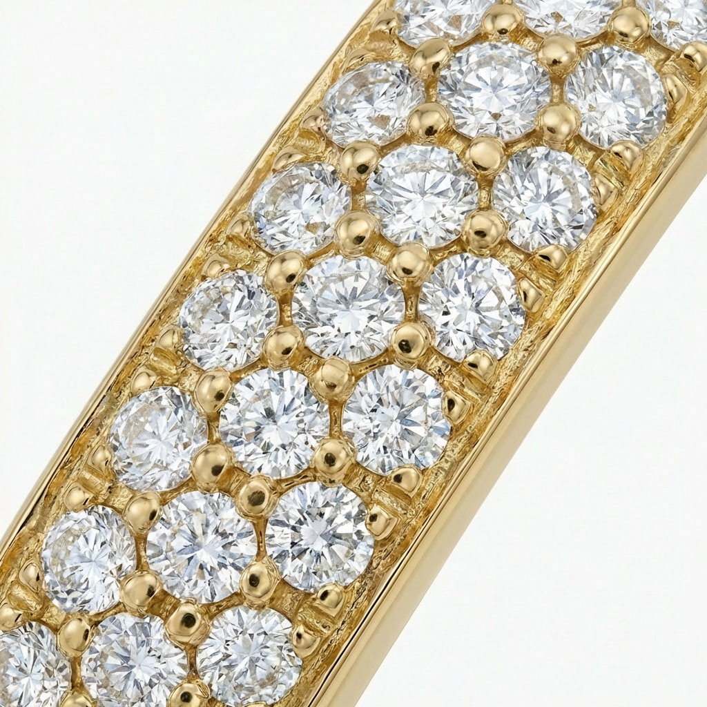 Constellation Earrings with White Round Stone – on Yellow Gold