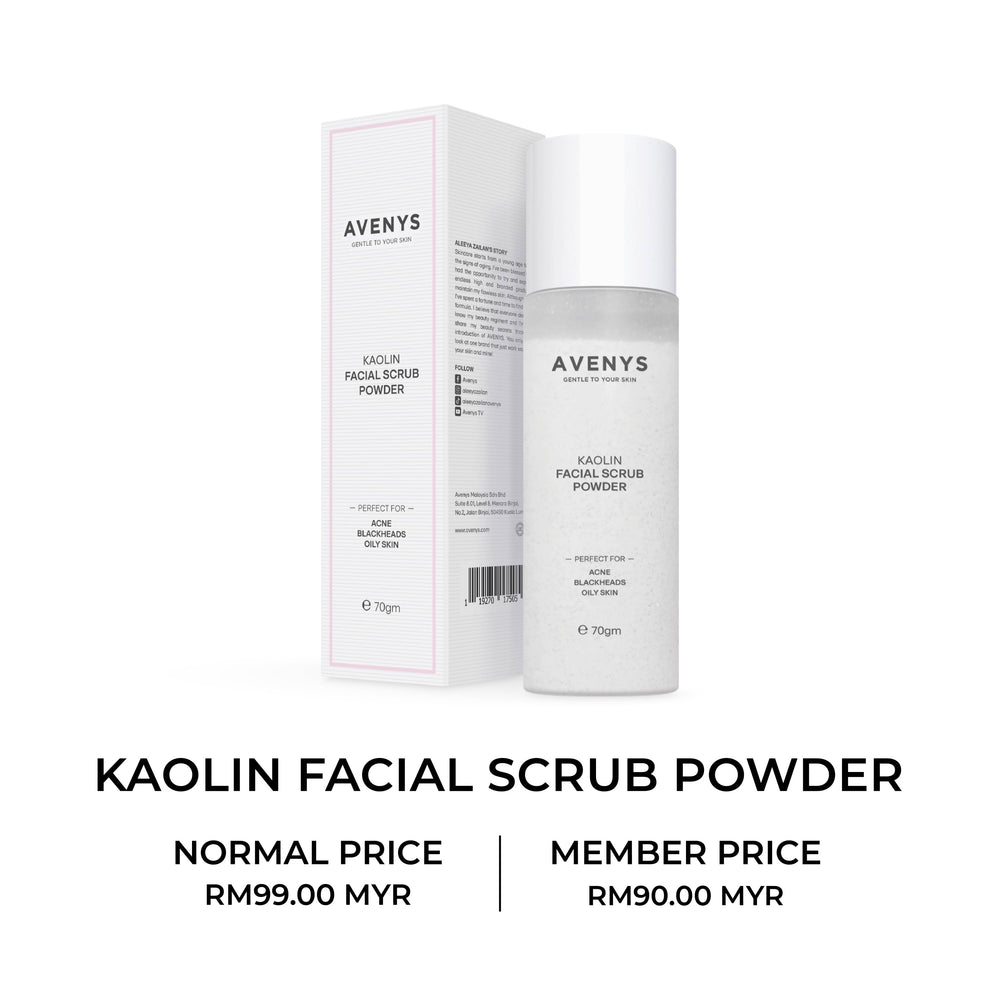 AVENYS Kaolin Facial Scrub Powder